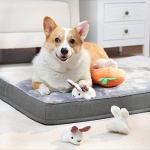 Amazon Basics Interactive Hide and Seek Squeaky Dog Plush Toy, Rabbit and Carrot, Orange and White, 5-Pack - Image 2