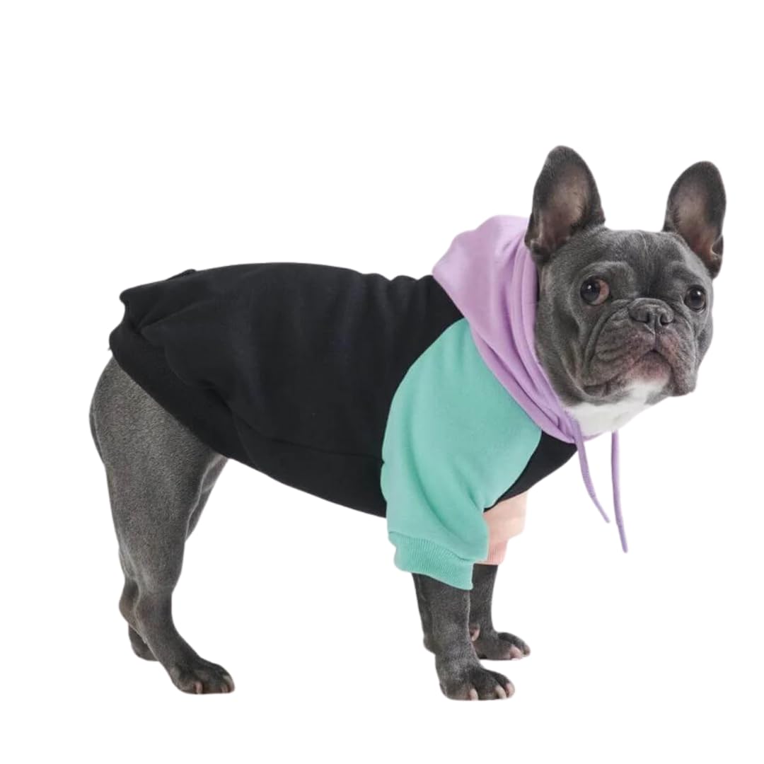 517aQCcoq7L Spark Paws Dog Hoodie – Premium Dog Sweater for Small, Medium, and Large Dogs | Warm Outfits for French Bulldogs, Pitbull, Puppy, Winter Jacket Alternative - Cyber Punk - L - Image 1