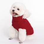 Mihachi Turtleneck Dog Sweater - Winter Coat Apparel Classic Cable Knit Clothes with Leash Hole for Cold Weather, Ideal Gift for Pet in New Year - Image 5