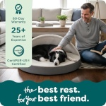 Furhaven 26" Round Orthopedic Dog Bed for Medium/Small Dogs w/ Removable Washable Cover, For Dogs Up to 30 lbs - Sherpa & Suede Snuggery - Gray, 26-inch - Image 2