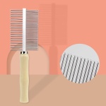 SEIFUD Professional Metal Dog Grooming Comb | 3 PCS Wooden Handled Pet Comb for Dogs and Cats | Removes Tangles, Dematting, Detangling | Great for Matted Hair - Image 2