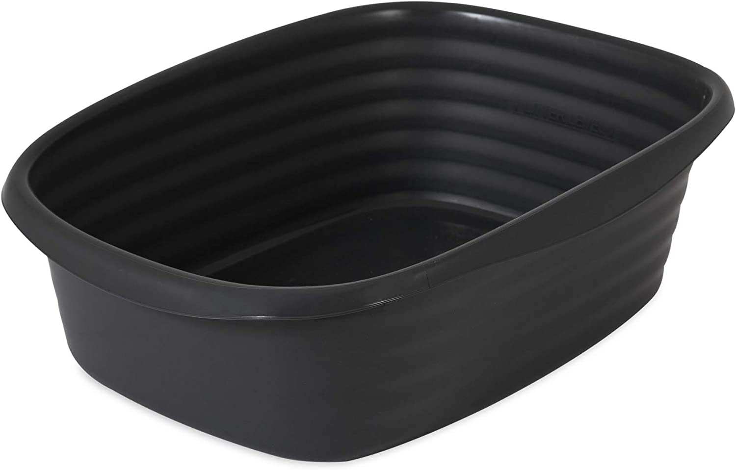 Arm & Hammer Simply Recycled Wave Open Cat Litter Pan, Small, Cat Litter Box, Made in USA, Black