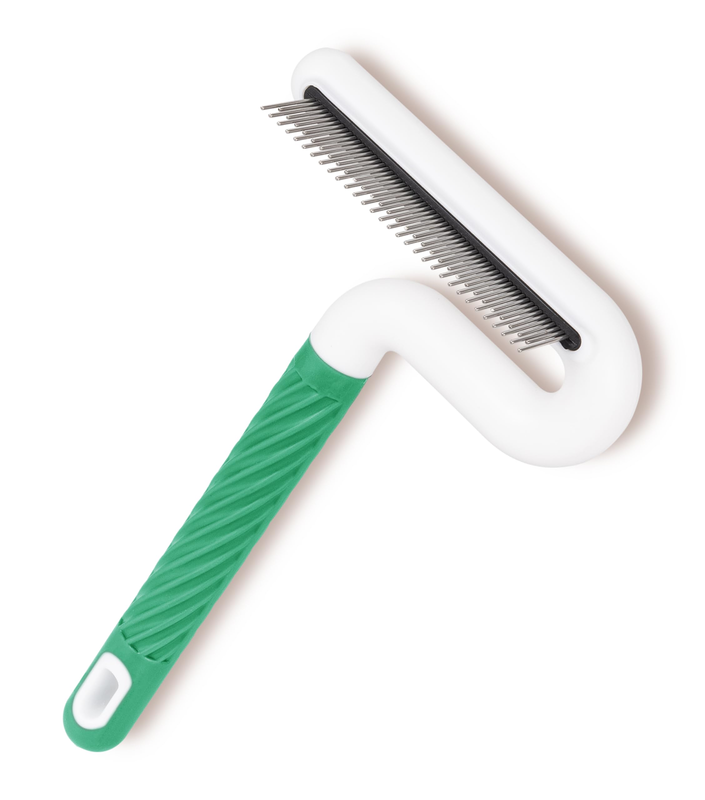 TailGurus Pet Flea Comb for Dogs & Cats - Grooming Tool with Long & Short Steel Teeth, Safely Removes Tangles and Knots, Gentle Detangling Brush for Pet Hair (TG2043)(Green)