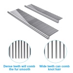 Cafhelp 2 Pack Dog Combs with Rounded Ends Stainless Steel Teeth, Cat Comb for Removing Tangles and Knots, Professional Grooming Tool for Long and Short Haired Dog, Cat and other pets, 6.3IN/7.4IN - Image 5
