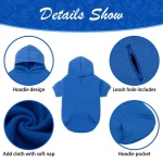 KOOLTAIL Basic Dog Hoodie - Soft and Warm Dog Hoodie Sweater with Leash Hole and Pocket, Dog Winter Coat, Cold Weather Clothes Sweatshirt for Small Medium Large Dogs Puppy Cat Boys Girls Blue XL - Image 5