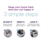 Litter Genie Plus Pail (Silver) | Cat Litter Box Waste Disposal System for Odor Control | Includes 1 Square Refill Bag - Image 3