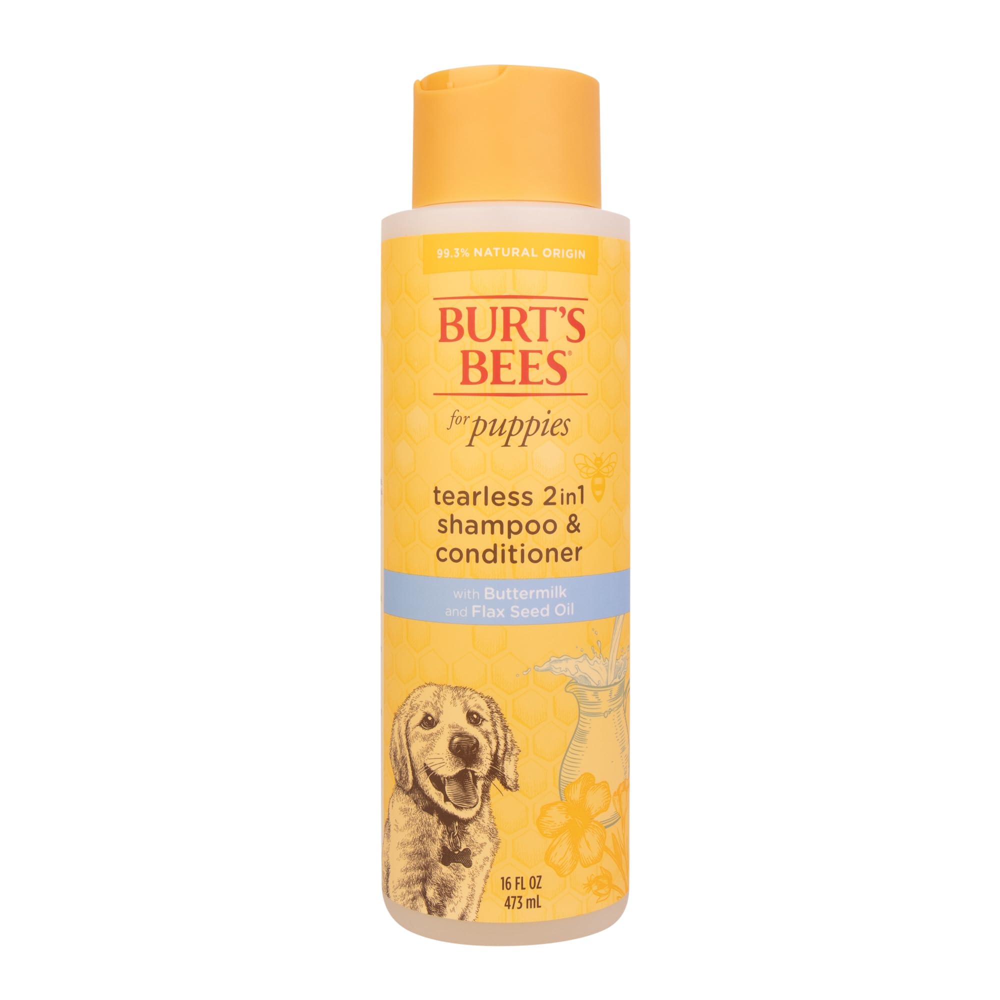 61+H8x9211L Burt's Bees for Pets Tear Free Puppy Shampoo and Conditioner - Tearless Dog Wash for Puppies, Pet Grooming Supplies, Gentle Dog Shampoo and Conditioner, Puppy Essentials for Easy Groom, 16 Fl Oz - Image 1