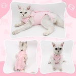 Cat Recovery Suit for Abdominal Wounds or Skin Diseases, Cat Onesie for Cats After Surgery Female Kitten Recovery Suit, Breathable E-Collar Alternative for Cats After Spay Anti Licking Wounds - Image 3