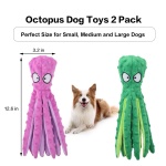 CPYOSN Dog Squeaky Toys Octopus - No Stuffing Crinkle Plush Dog Toys for Puppy Teething, Durable Interactive Dog Chew Toys for Small, Medium and Large Dogs Training and Reduce Boredom, 2 Pack - Image 2