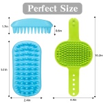 2PCS Dog Bath Brush Set | Adjustable Handle Dog Scrubber for Shampooing, Deshedding & Massaging, Suitable for Pets (Green Blue) - Image 2