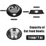 Serentive 2 Pcs Non-Slip Stainless Steel Small Food Bowls - Unbreakable, Thicken Cat Feeder, 7 Oz Dishes - Suitable for Indoor Small Pets - Removable Rubber Base, Easily Clean, Lovely Color - Image 7