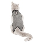 TORJOY Kitten Onesies,Cat Recovery Suit for Abdominal Wounds or Skin Diseases,After Surgery Wear Anti Licking Wounds,Breathable E-Collar Alternative for Cat Grey S - Image 2