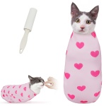 Marnonsis Cat Wrap for Cutting Nails, Self-Adhesive for Grooming, Anti-Scratch Cat Swaddle Wrap for Medicine, Nail Clipping, Teeth Brushing, Ear Cleaning