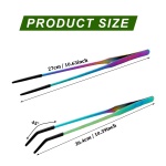OLIISS Stainless Steel Reptile Feeding Tongs with Rubber Tip - 10.6" Straight & Curved Tweezers for Aquariums & Crafts - Feeder Tools for Bearded Dragons & Lizards - Terrarium Tank Supplies - 2 Pack - Image 7