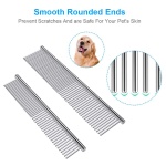 Cafhelp 2 Pack Dog Combs with Rounded Ends Stainless Steel Teeth, Cat Comb for Removing Tangles and Knots, Professional Grooming Tool for Long and Short Haired Dog, Cat and other pets, 6.3IN/7.4IN - Image 6