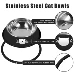 Serentive 2 Pcs Non-Slip Stainless Steel Small Food Bowls - Unbreakable, Thicken Cat Feeder, 7 Oz Dishes - Suitable for Indoor Small Pets - Removable Rubber Base, Easily Clean, Lovely Color - Image 6