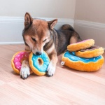 ZippyPaws Donutz - No Stuffing Dog Toys to Keep Them Busy, for Small and Medium Dogs, Squeaky Pet Toy for Boredom, Unstuffed Chew Toy, Soft Plush Puppy Products, Funny Food Toy - Blueberry Donut - Image 6