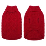 Mihachi Turtleneck Dog Sweater - Winter Coat Apparel Classic Cable Knit Clothes with Leash Hole for Cold Weather, Ideal Gift for Pet in New Year - Image 7