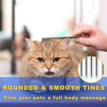 Cafhelp 2 Pack Dog Combs with Rounded Ends Stainless Steel Teeth, Cat Comb for Removing Tangles and Knots, Professional Grooming Tool for Long and Short Haired Dog, Cat and other pets, 6.3IN/7.4IN - Image 2