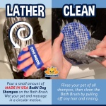 Bodhi Dog Shampoo Brush - Pet Grooming & Bath Supplies for Dogs and Cats - Bath Brush for Long & Short Hair - Premium Scrubber for Shower, Bathing & Massage (One Pack, Blue) - Image 4
