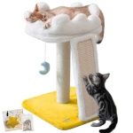 Happi N Pets New Cloud Cat Tree Tower, Cat Scratching Post with Bed, Small Cat Tree, Compact Cat Tower with Scratching Pad & Cloud Soft Perch & Cute Toys, Extra Toy, Bounus Catnip