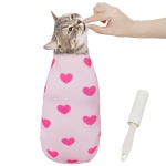 Marnonsis Cat Wrap for Cutting Nails, Self-Adhesive for Grooming, Anti-Scratch Cat Swaddle Wrap for Medicine, Nail Clipping, Teeth Brushing, Ear Cleaning - Image 2
