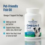 Nordic Naturals Omega-3 Pet, Unflavored - 180 Soft Gels - 320 mg Omega-3 Per Soft Gel - Fish Oil for Dogs with EPA & DHA - Promotes Heart, Skin, Coat, & Immune Health - Image 3