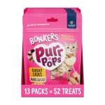 Bonkers Purrpops, Freeze Dried Chicken Flavor Lollipop Cat Treats, Healthy Single Ingredient Treats, Training Treats or Food Topper, for All Breeds and Ages, Value Pack (13 Pack, 52 Pieces)