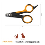Fiskars Pet Small Pet Nail Clippers, Cat and Dog Nail Clippers, Precision Stainless Steel Blades & SoftGrip Handle, 4.25”, Orange/Black - Image 5