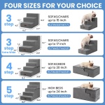 Aodisman Dog Stairs for Small Dogs, 3-Step Non-Slip Pet Stairs for Couch Sofa and Chair, Dog Bed Stairs for Puppy, Older Cat,Grey,13.6" H - Image 6