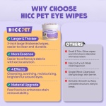 HICC PET Eyes Wipes for Dogs & Cats, Vet-Recommended Dog Eye Infection Treatment, Gently Remove Tear Stain, Debris, Discharge - Hypoallergenic Pet Eye Wash Cleaner for Eyes, Wrinkle, Face - 100pcs - Image 3