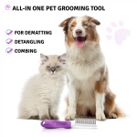 Poodle Pet Detangling Pet Comb with Long & Short Stainless Steel Teeth for Removing Matted Fur, Knots & Tangles – Detangler Tool Accessories for Safe & Gentle DIY Dog & Cat Grooming - Image 5