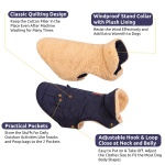 Queenmore Warm Puffer Dog Jacket, Quilting Winter Coat Ultra Thick Plush Lining with Storage Pockets (Dark Navy, X-Small) - Image 6