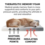 Furhaven Memory Foam Dog Bed for Large Dogs w/ Removable Bolsters & Washable Cover, For Dogs Up to 95 lbs - Two-Tone Plush Faux Fur & Suede L Shaped Chaise - Stone Gray, Jumbo/XL - Image 9