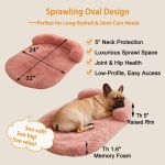 Doimier Calming Dog Beds for Medium Large Dogs, Orthopedic Cushion Plush Dogs Lounge Couch Sofa with Washable Removable Cover, Anti-Anxiety Soft Faux Fur Fits up to 40 lbs Pets (Oval, Blush 32"x24") - Image 6