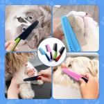 2Pcs Flea Comb for Dogs Cats, Upgrade Multifunctional Pet Comb Pet Hair Removal Flea Comb, Fine Tooth Stainless Cleaning Massage Brush for Dog Cat (Blue) - Image 3
