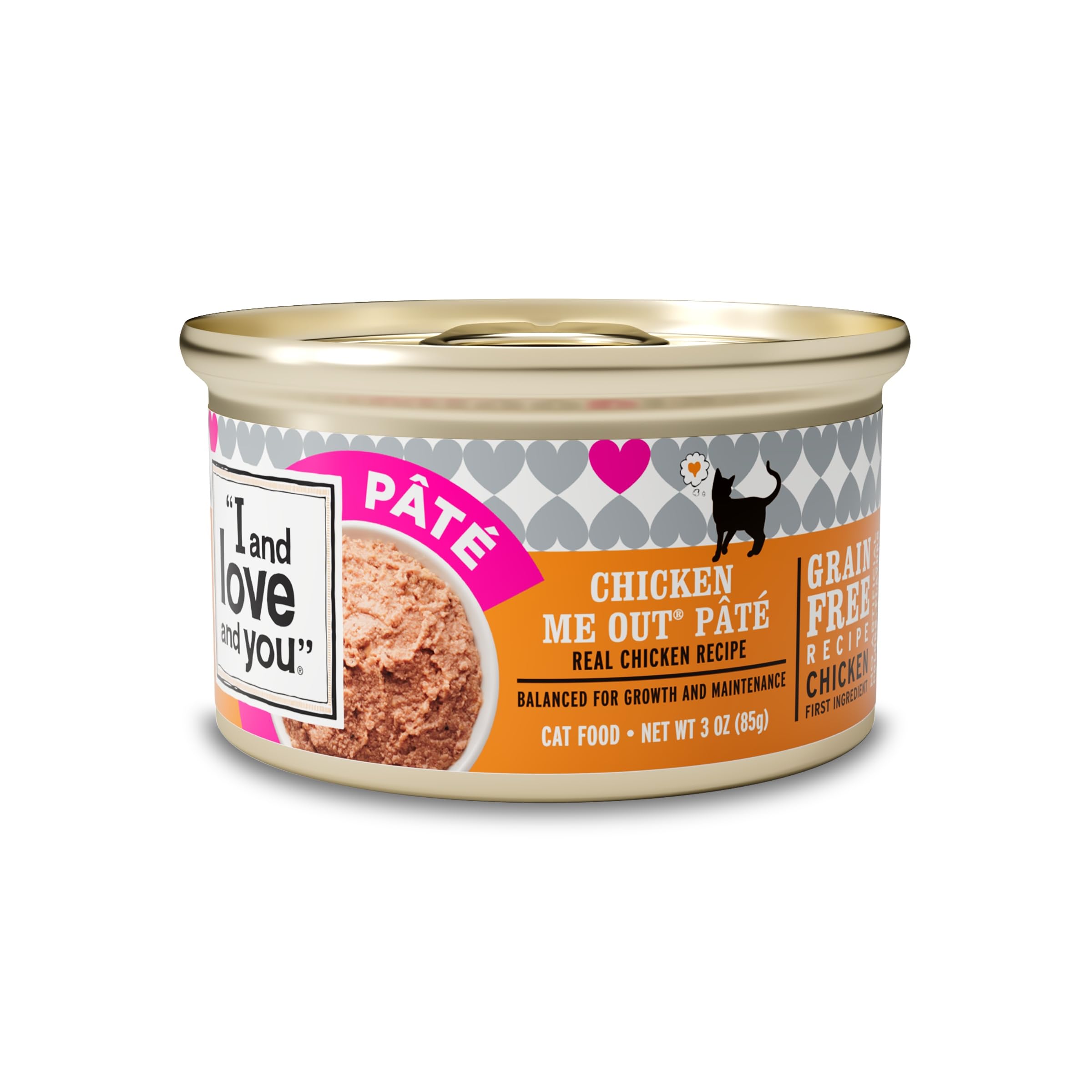 I and love and you Wet Cat Food - Chicken Me Out Pâté - Chicken Recipe, Grain Free, Filler Free, 3oz Pack of 24 Cans