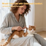 Diecallan Cat Brush cat grooming supplies Gently Removes Loose Undercoat Mats, Tangled Hair and Soothes Skin. Ideal for Long and Short Haired Pets. (White) - Image 3