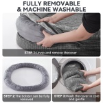 JOEJOY Orthopedic Dog Beds Large Sized Dog, XL Egg-Crate Memory Foam Pet Couch Bed with Bolster Sides, Waterproof Lining, Removable Washable Cover & Non-Slip Bottom, Grey - Image 2