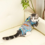 kzrfojy Cat Surgery Recovery Suit Professional for Surgical Abdominal Wound Or Skin Diseases E-Collar Alternative for Cats After Surgery Wear Pajama Suit (Gray, Medium) - Image 2