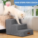 Aodisman Dog Stairs for Small Dogs, 3-Step Non-Slip Pet Stairs for Couch Sofa and Chair, Dog Bed Stairs for Puppy, Older Cat,Grey,13.6" H - Image 9