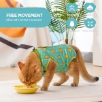 Avont Cat Recovery Suit - Kitten Onesie for Cats After Surgery, Cone of Shame Alternative Surgical Spay Suit for Female Cat, Post-Surgery or Skin Diseases Protection -Duck(M) - Image 5