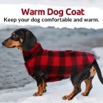 ASENKU Dog Winter Coat, Fleece Doggie Jacket Plaid Reversible Vest Waterproof Windproof Cold Weather Clothes for Small Medium Large Dogs(Red, M) - Image 6