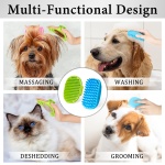 2PCS Dog Bath Brush Set | Adjustable Handle Dog Scrubber for Shampooing, Deshedding & Massaging, Suitable for Pets (Green Blue) - Image 3
