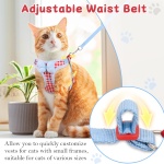 NCMAMA Cat Vest Harness and Leash Set for Walking Escape Proof, Adjustable Kitten Harness and Leash Set Breathable Mesh with Bow Harness for Kitty Puppy Bunny(Red Medium) - Image 7