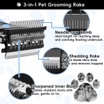 AXEFUN Dog Brush for Shedding, 3-in-1 Pet Deshedding Tool – Grooming Brush for Dogs & Cats with Undercoat Rake & Dematting Comb (Blue) - Image 6