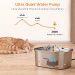 Cat Water Fountain Stainless Steel: 3.2L/108oz Pet Foundatin Water Bowl for Cats Inside Automatic Dog Drinking Dispenser Dish Animal Feeding & Watering Supplies Waterfall with 1 Replacement Filter - Image 5