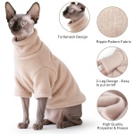 Idepet Sphynx Cat Warm Turtleneck Sweater Hairless Cats Shirt Pullover Kitten T-Shirts Thick Soft Fleece Clothes Cute Outfit Coat Pajamas for Cats and Puppy (Pink, Medium) - Image 6