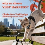 rabbitgoo Cat Harness and Leash for Walking, Escape Proof Soft Adjustable Vest Harnesses for Cats, Easy Control Breathable Reflective Strips Jacket, Black, XS - Image 8