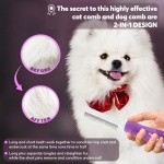 GENPEPADO Grooming Comb for Dogs and Cats with Matted Hair, Detangling Pet Comb with Long and Short Stainless Steel Metal Fine Teeth for Removing Mats, Tangles, Knots & Loose Fur from The Undercoat - Image 5
